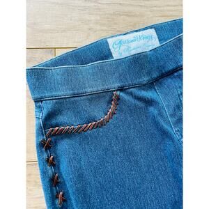 Gossamer Wings Barbara Grimes Santa Fe Embellished Denim Leggings Suede Lace S